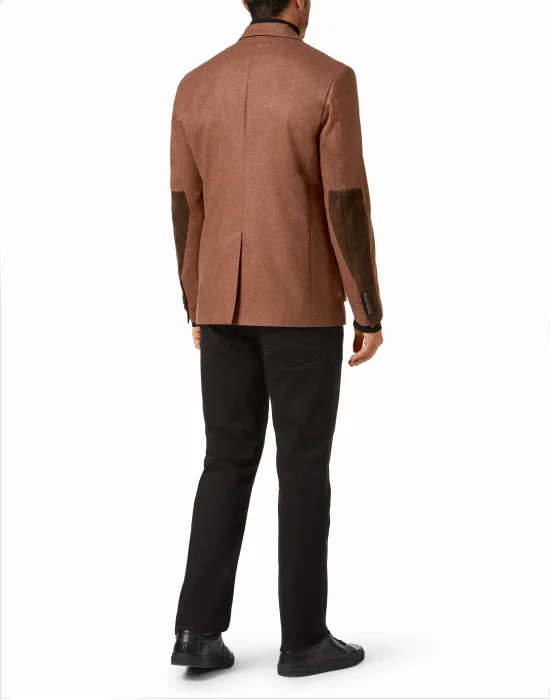 Wool Cashmere Blazer Tailored Fit Crest