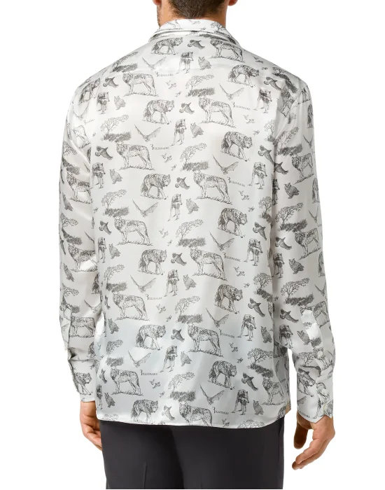 Silk Shirt Gold Cut LS Wolf