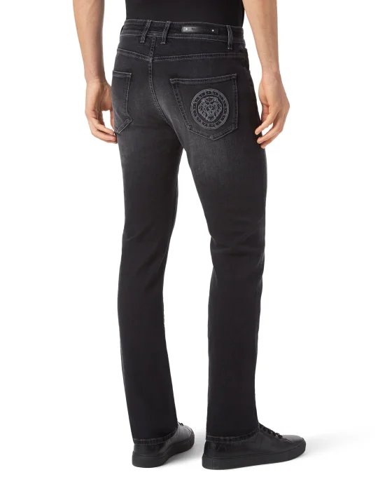 Denim Trousers Super Straight Cut Lion