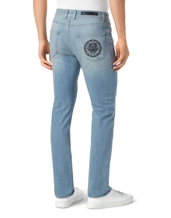 Denim Trousers Super Straight Cut Lion