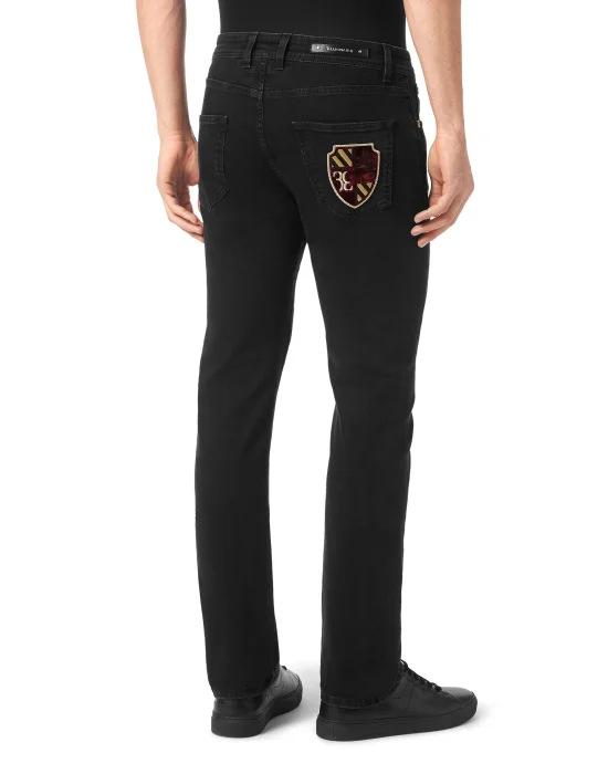 Denim Trousers Super Straight Cut Patches