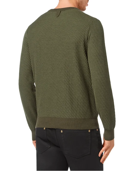 Pullover Round Neck LS Crest