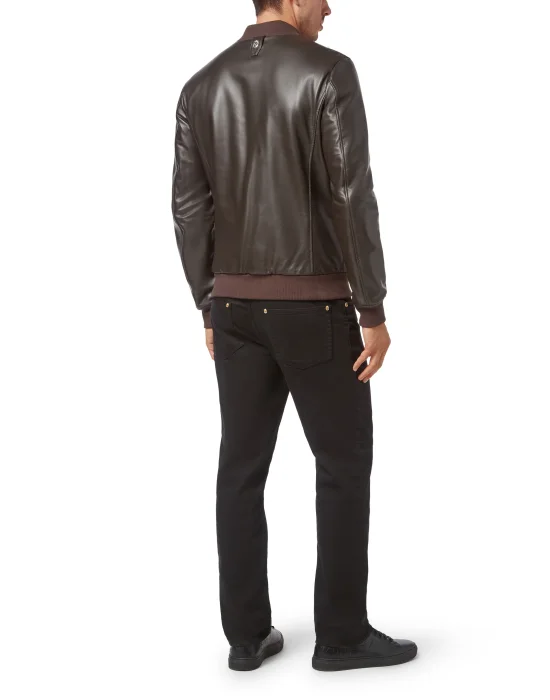 Diamond leather Bomber