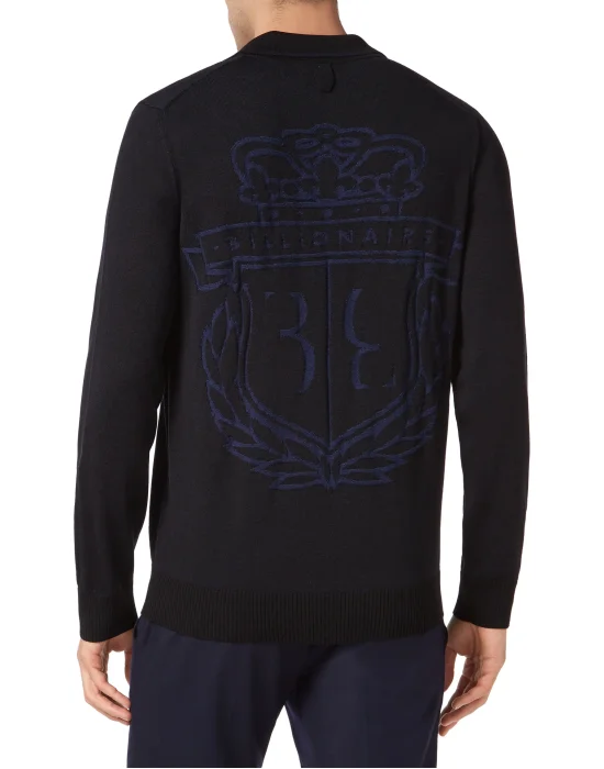 Wool Pullover Polo-Neck LS