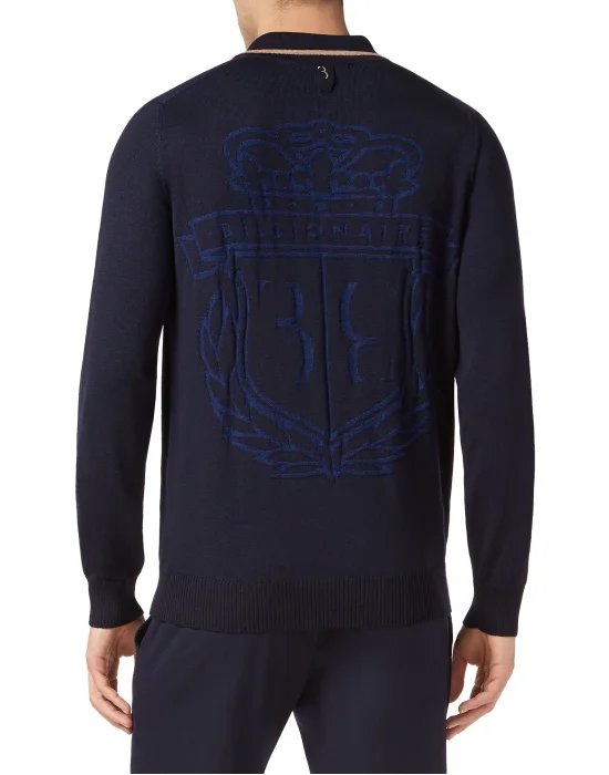 Wool Pullover Polo-Neck LS