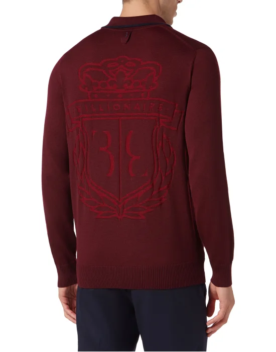 Wool Pullover Polo-Neck LS