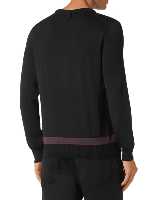 Wool and Silk Pullover Round Neck LS