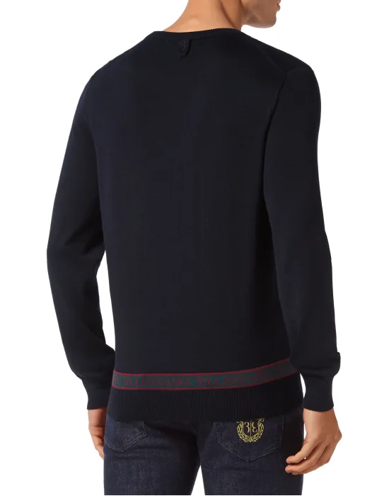 Wool and Silk Pullover Round Neck LS