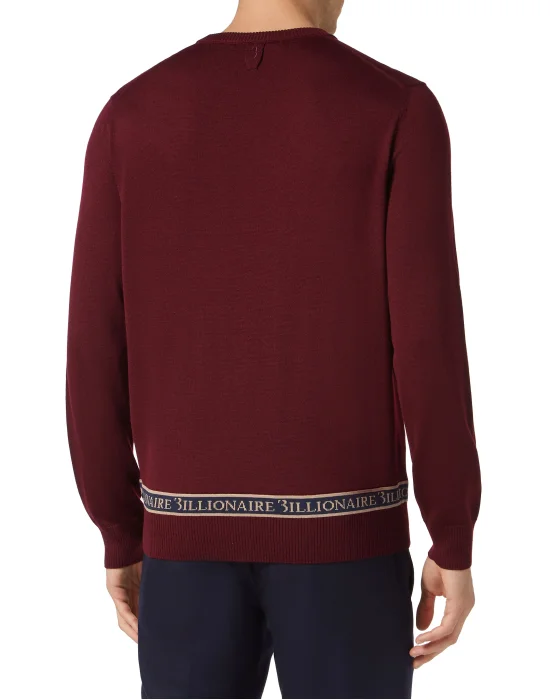 Wool and Silk Pullover Round Neck LS