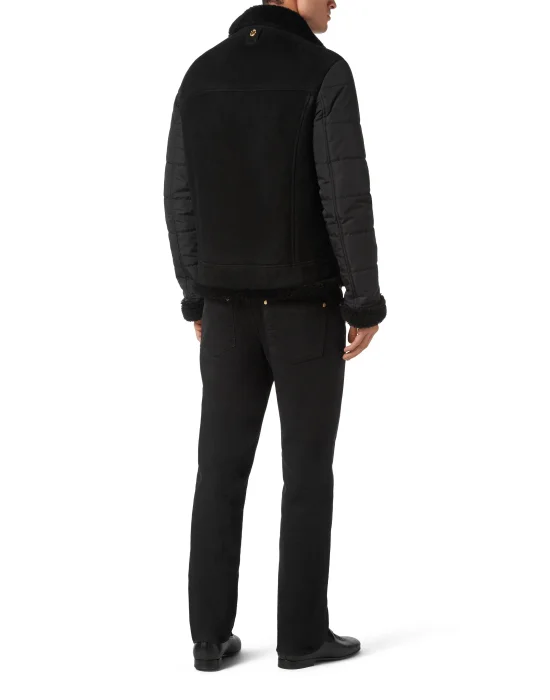 Shearling & Nylon Puffer Jacket