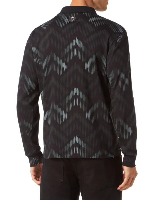 Piquet Polo Shirt LS with Zip