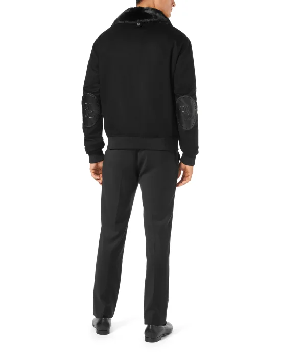 Wool Bomber with Shirt Collar