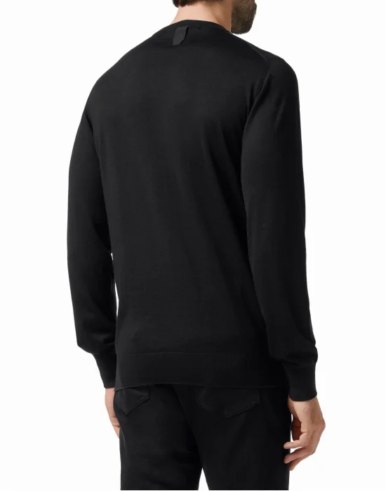 Pullover Round Neck LS Crest