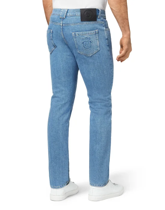 Denim Super Straight Cut Embroidery Double B