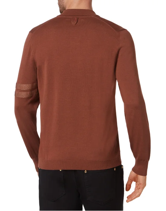 Knit Pullover Polo-Neck LS