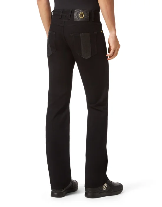 Denim Trousers Super Straight Cut Fit Elaphe