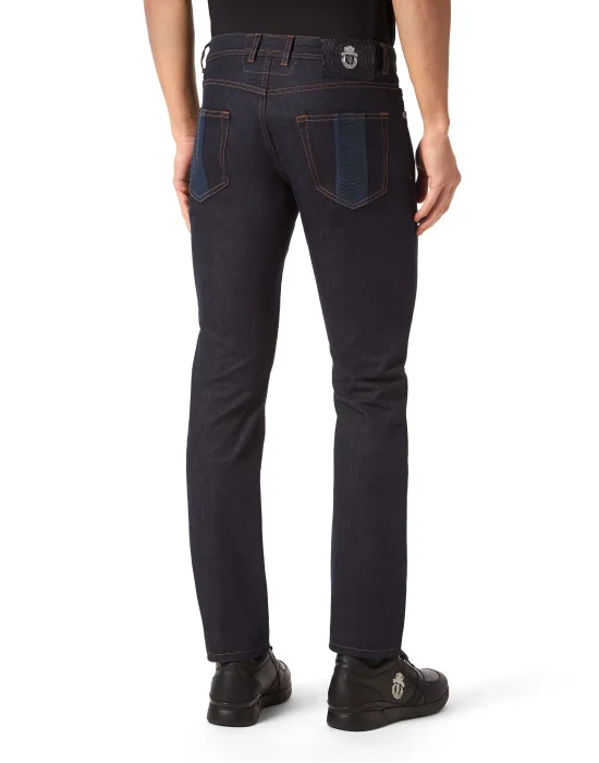 Denim Trousers Super Straight Cut Fit Elaphe