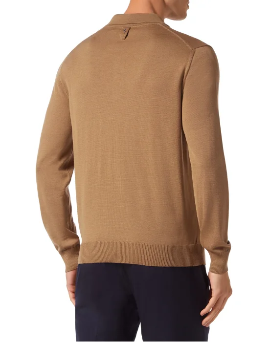 Wool and Silk Pullover Polo-Neck LS