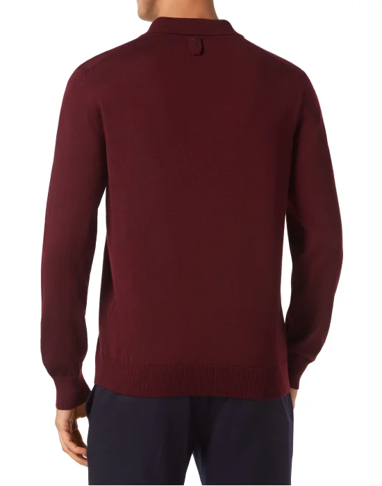 Wool and Silk Pullover Polo-Neck LS