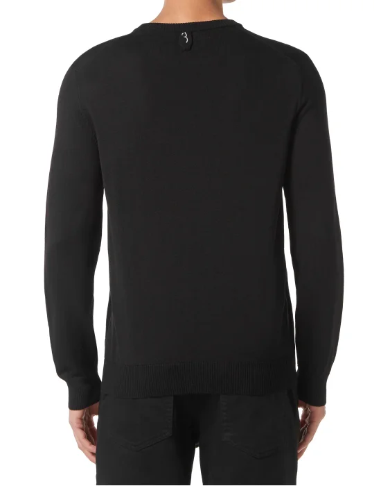 Wool and Silk Pullover Round Neck LS