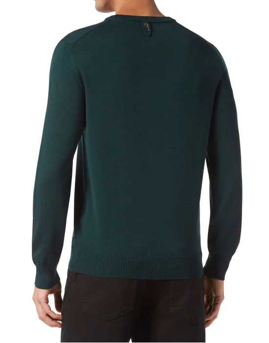 Wool and Silk Pullover Round Neck LS