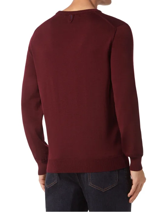 Wool and Silk Pullover Round Neck LS