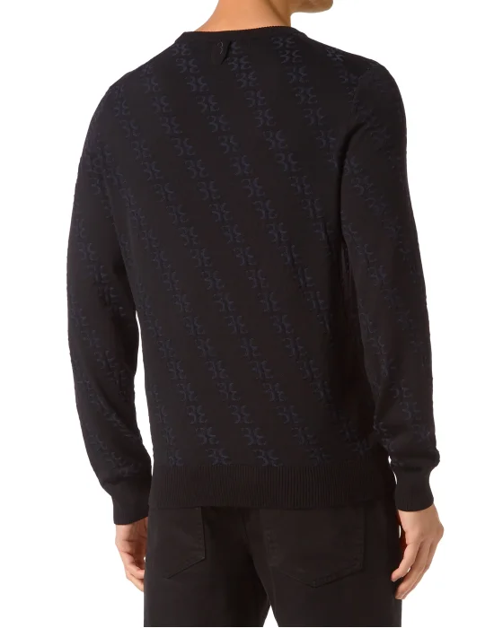 Wool and Silk Pullover Round Neck LS