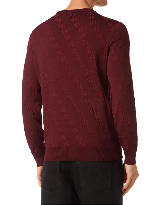 Wool and Silk Pullover Round Neck LS