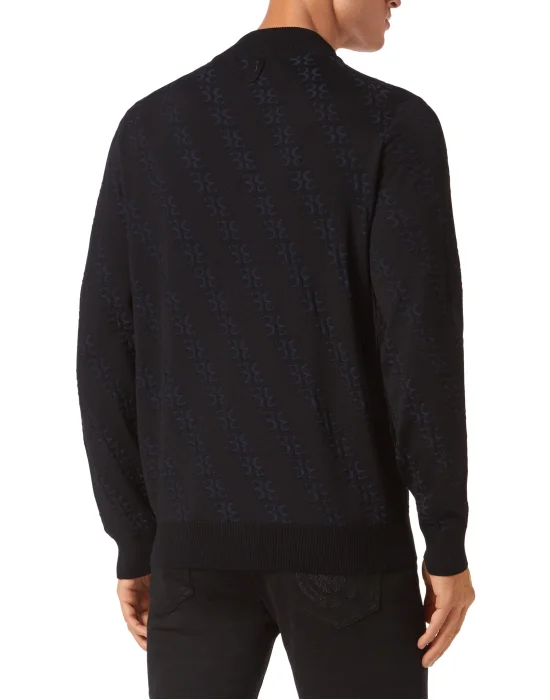 Wool and Silk Pullover zip mock
