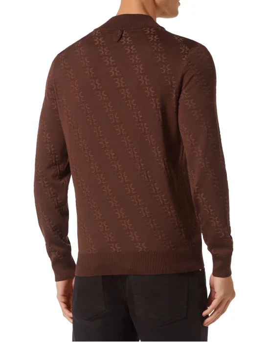 Wool and Silk Pullover zip mock