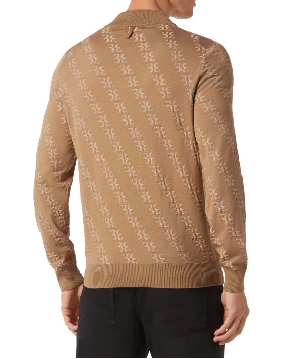Wool and Silk Pullover zip mock