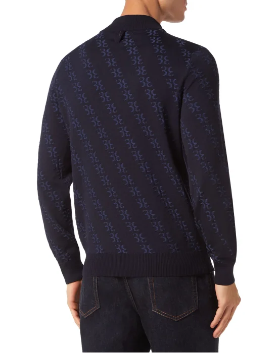 Wool and Silk Pullover zip mock