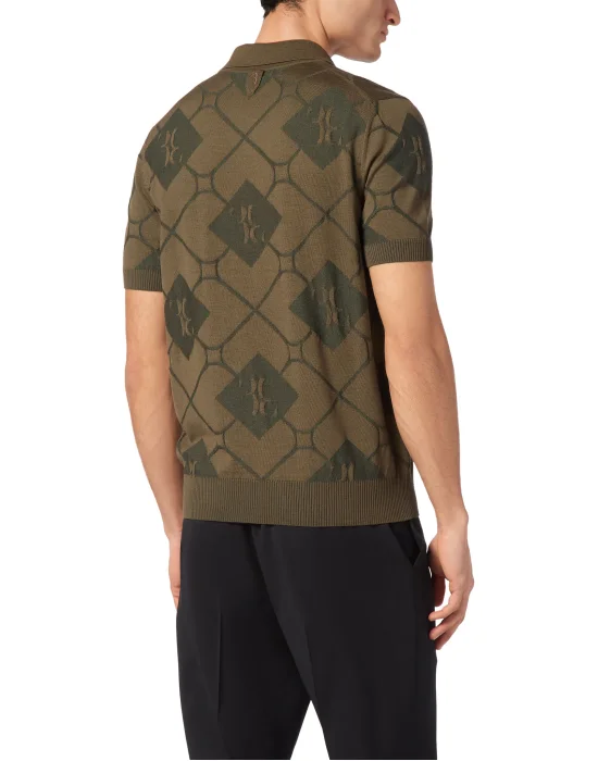 Silk/Wool Pullover Polo-Neck SS