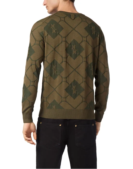 Silk/Wool Pullover Round Neck LS