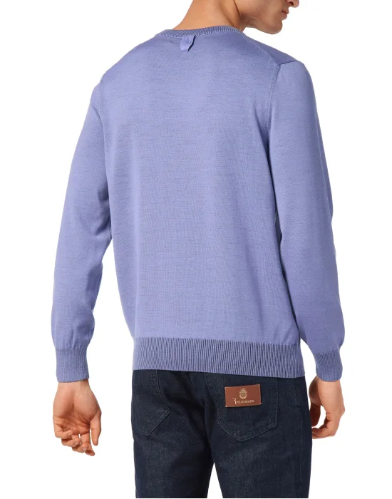 Silk/Wool Pullover V-Neck LS