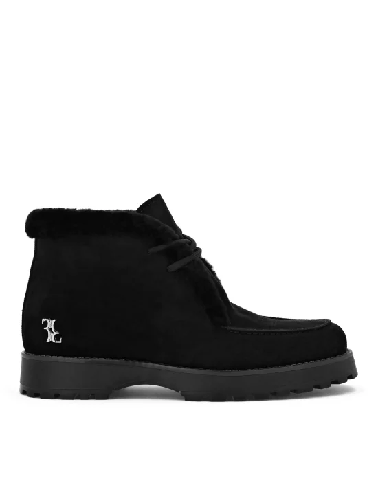 Suede/Fur Low Boots