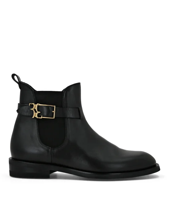 Leather Low Flat Boots