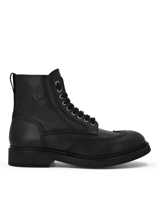 Leather Low Flat Boots